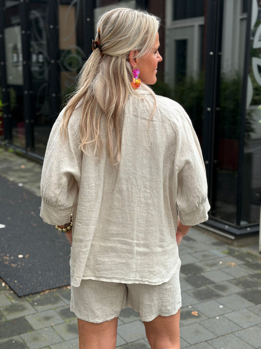 Linnen blouse Gerda beige