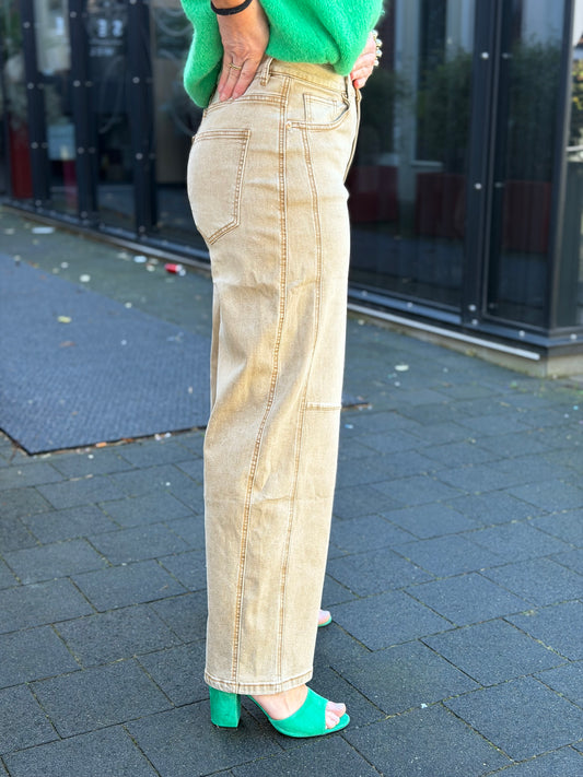 Barrel Jeans washed camel