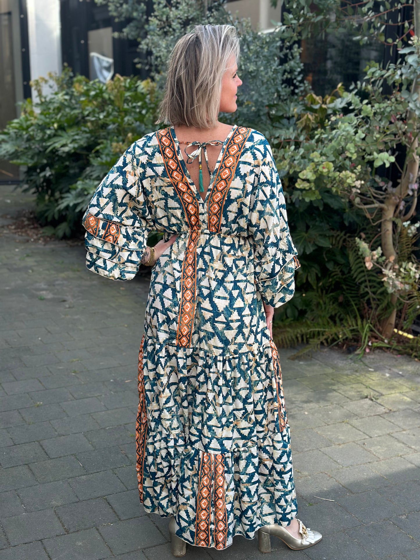 Ibiza Dress beige/petrol/oranje