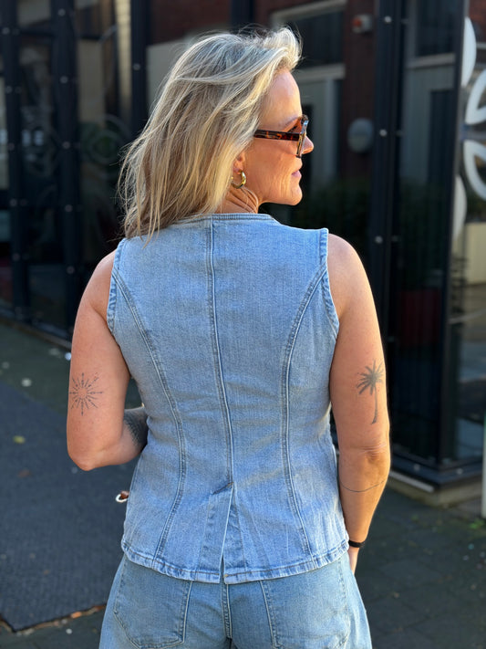 Denim gillet blue