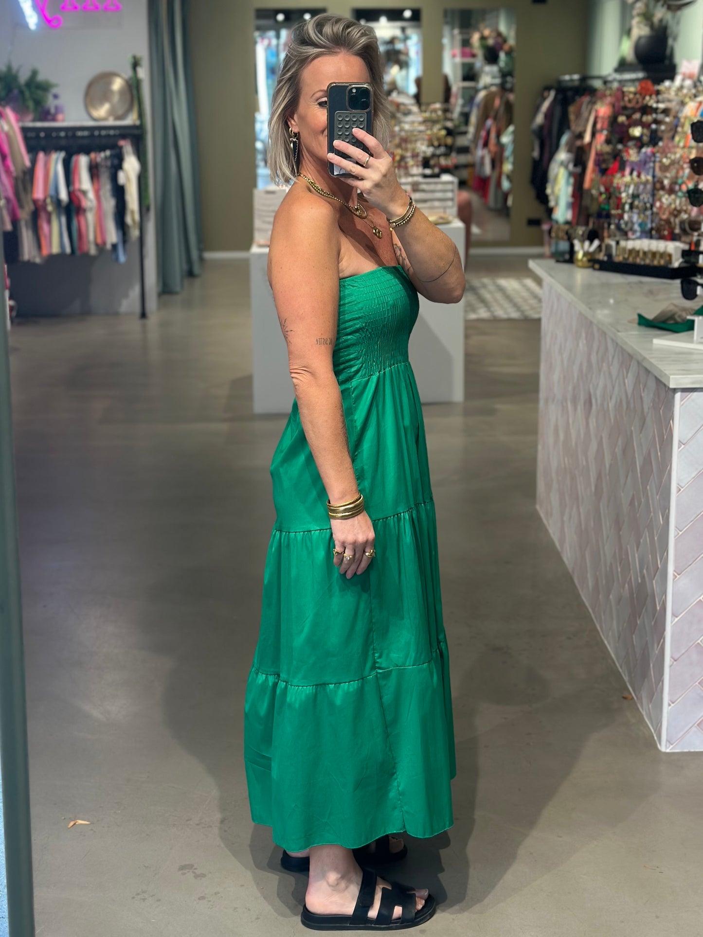 Strapless Dress groen