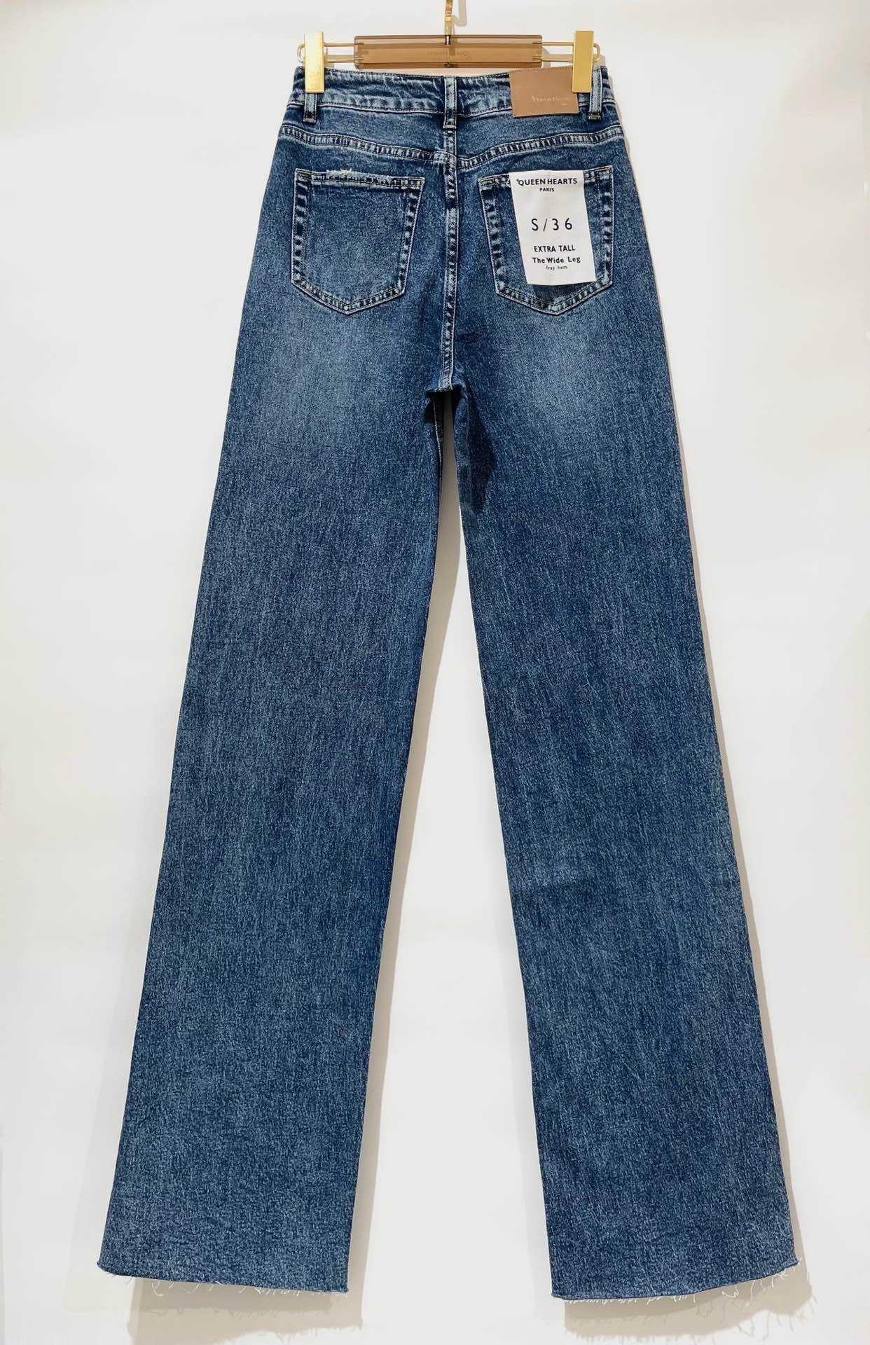 Queen Hearts - extra Tall wide leg jeans donker blauw