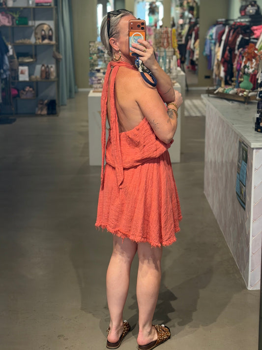 Cotton LOLA dress terracotta