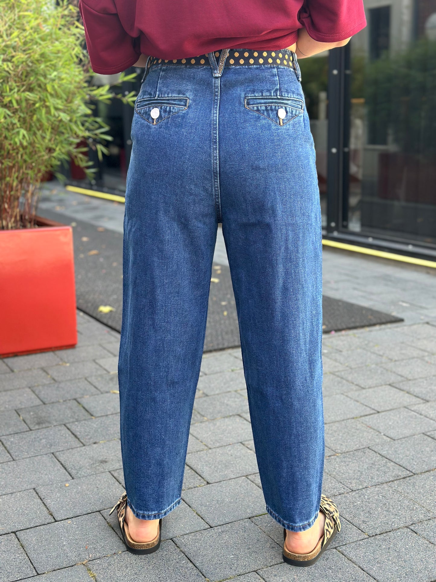 Jeans chino fit donker blauw