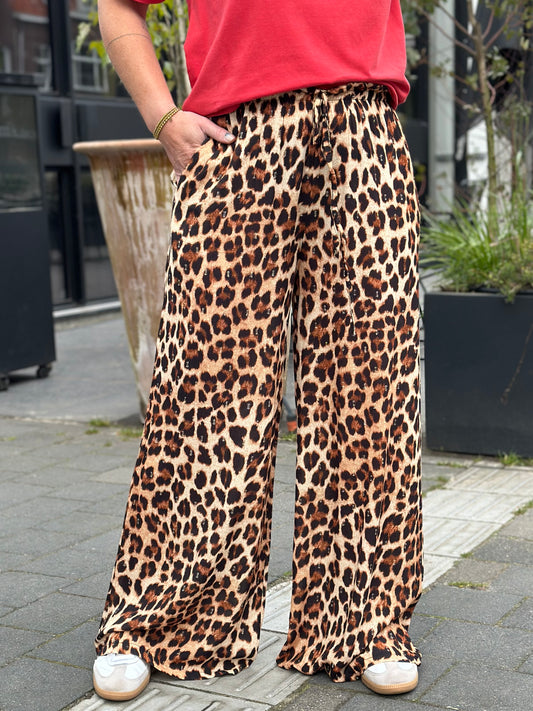 Viscose Leopard pants brown
