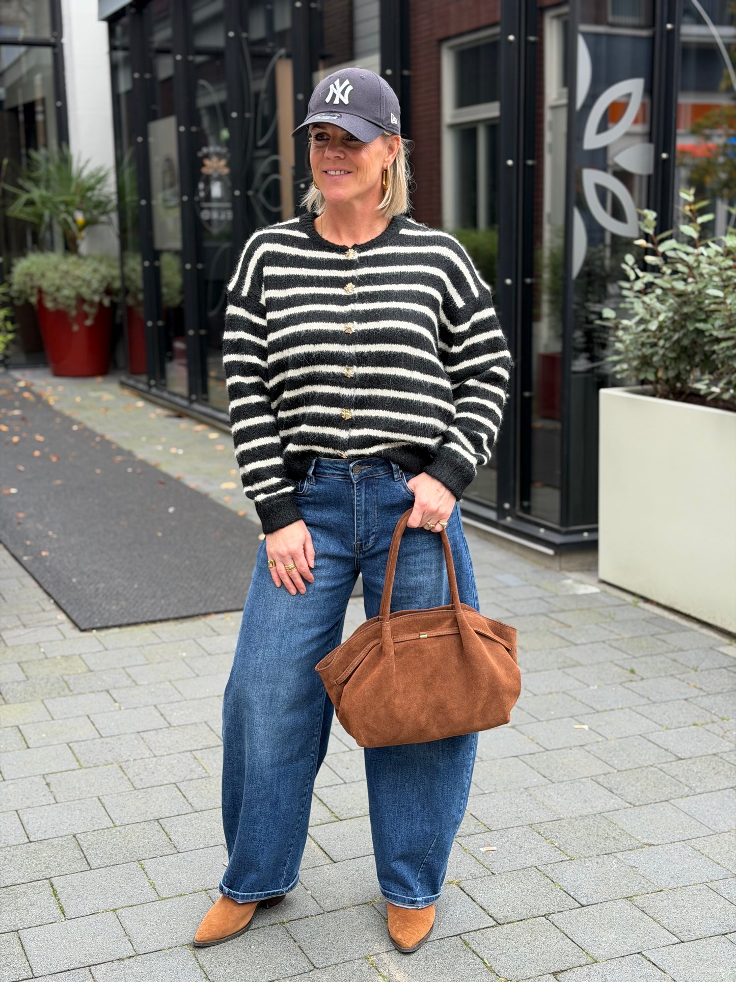 Cardigan Stripe zwart wit