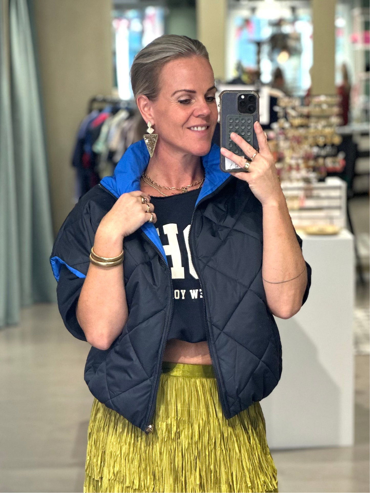 Padded bodywarmer dubbelzijdig Navy