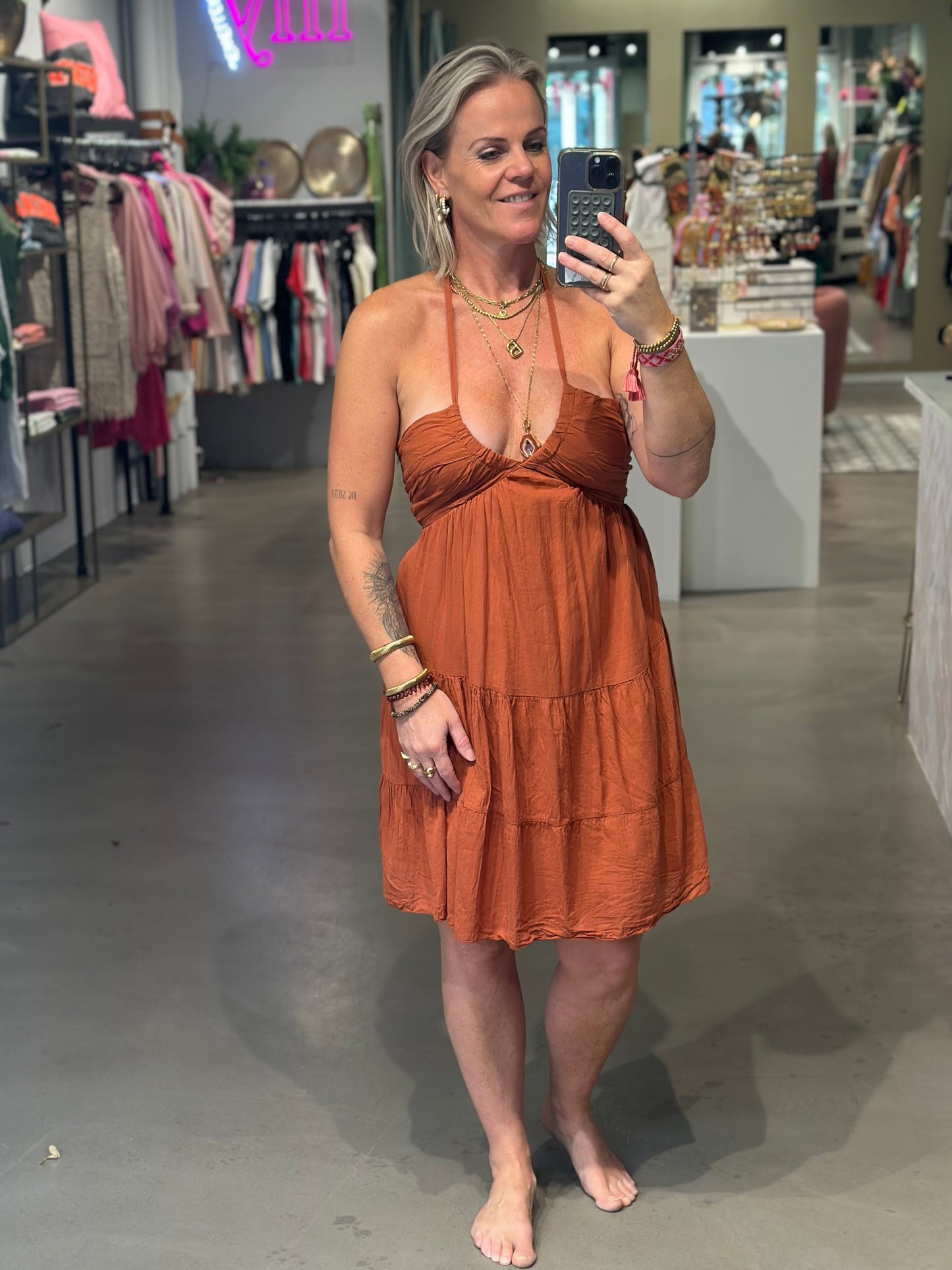 Lovely Dress kort brique