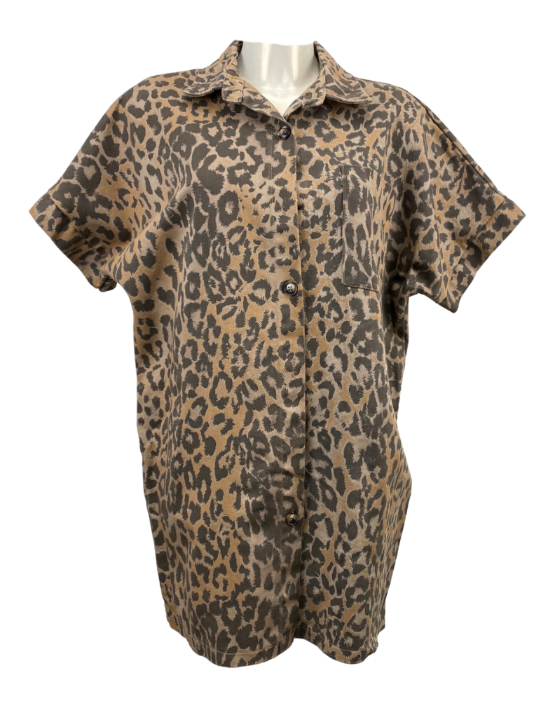 Leopard denim tuniek
