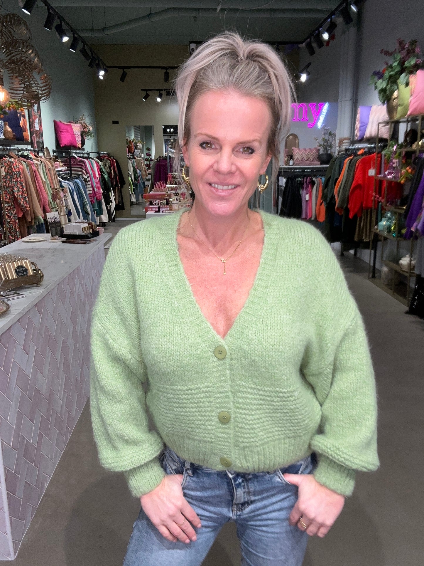 Soft Cardigan licht groen