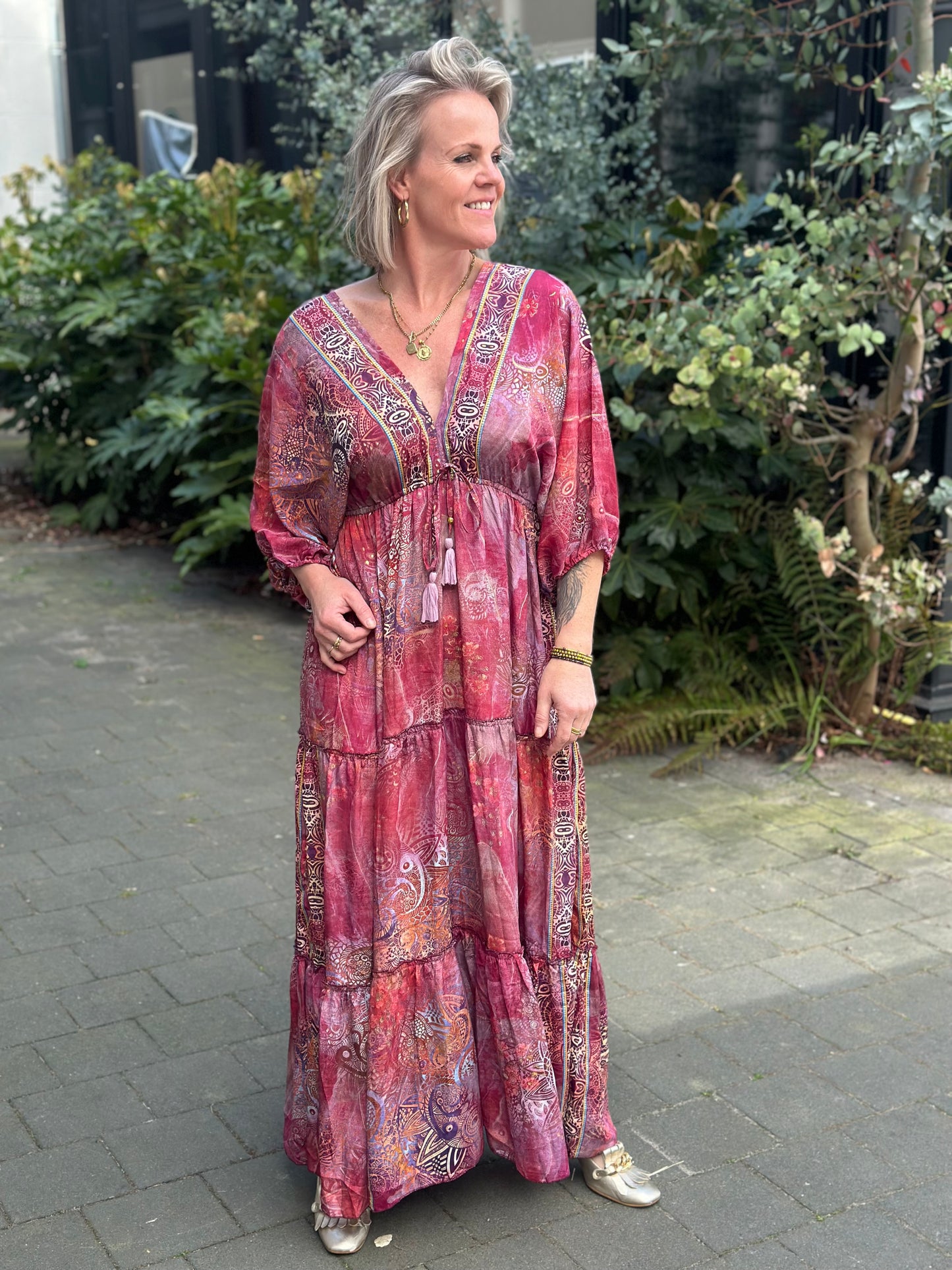Ibiza Dress bordo/roze