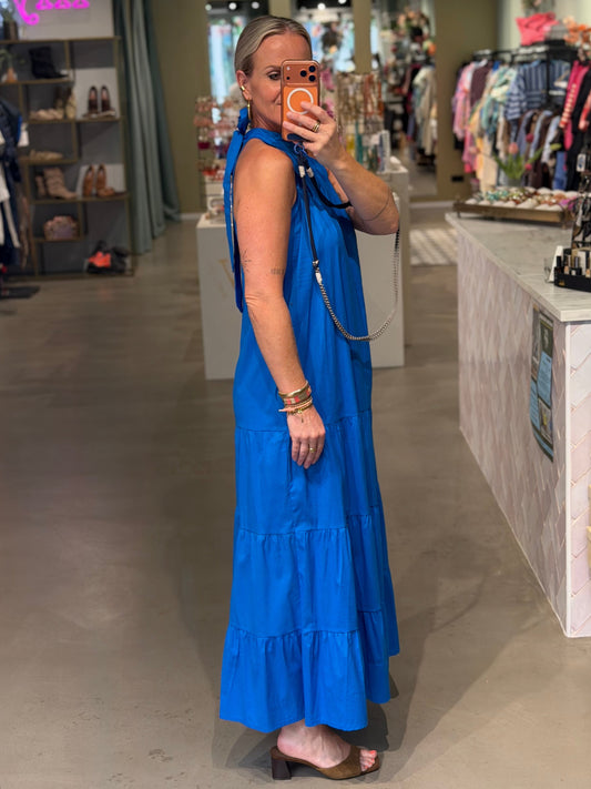 Cotton Halter Dress kobalt