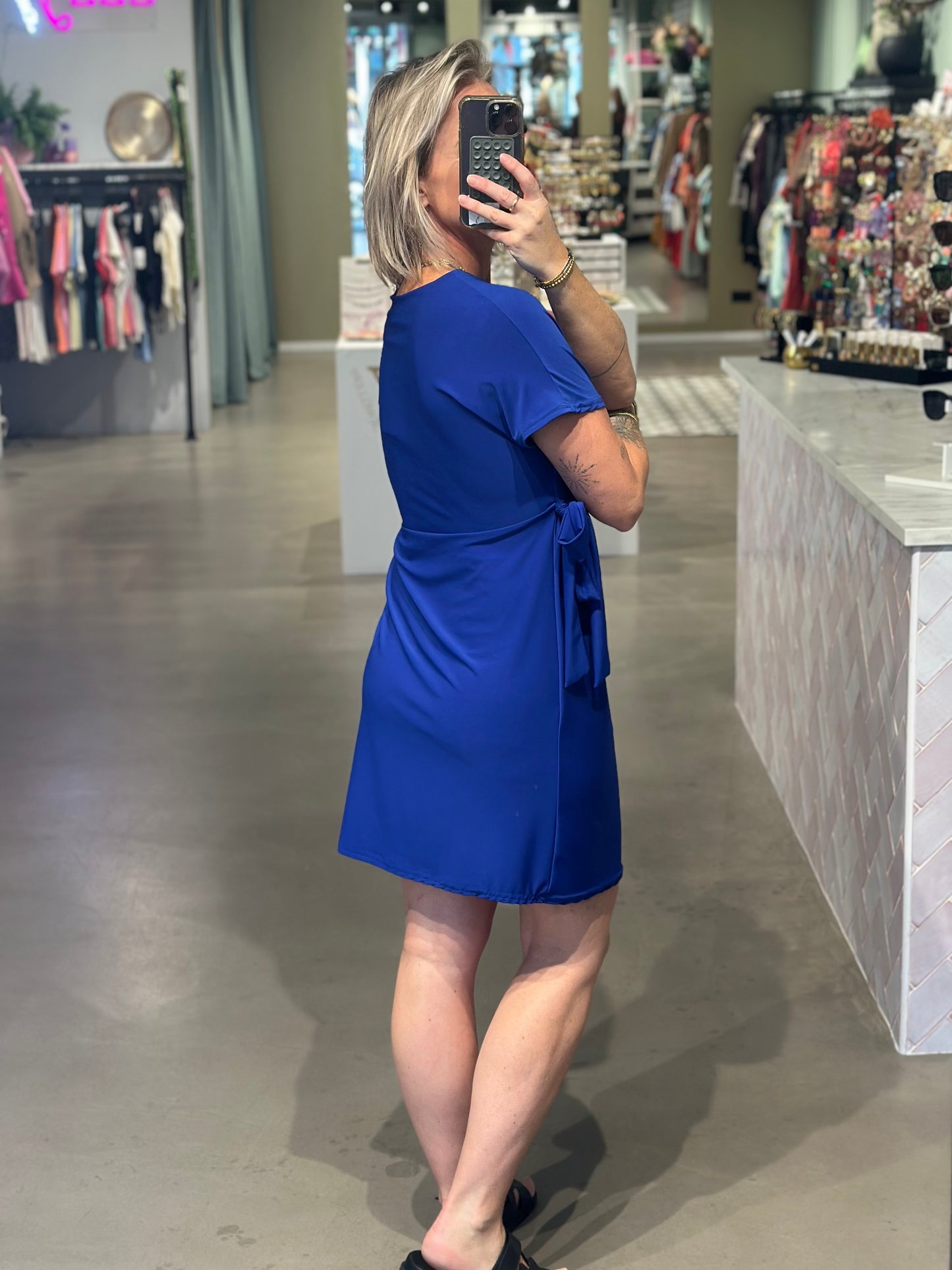 knot dress kobalt
