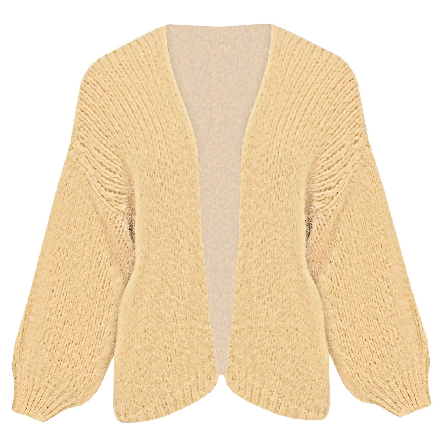 Mohair mix vest kort met pofmouw Licht geel