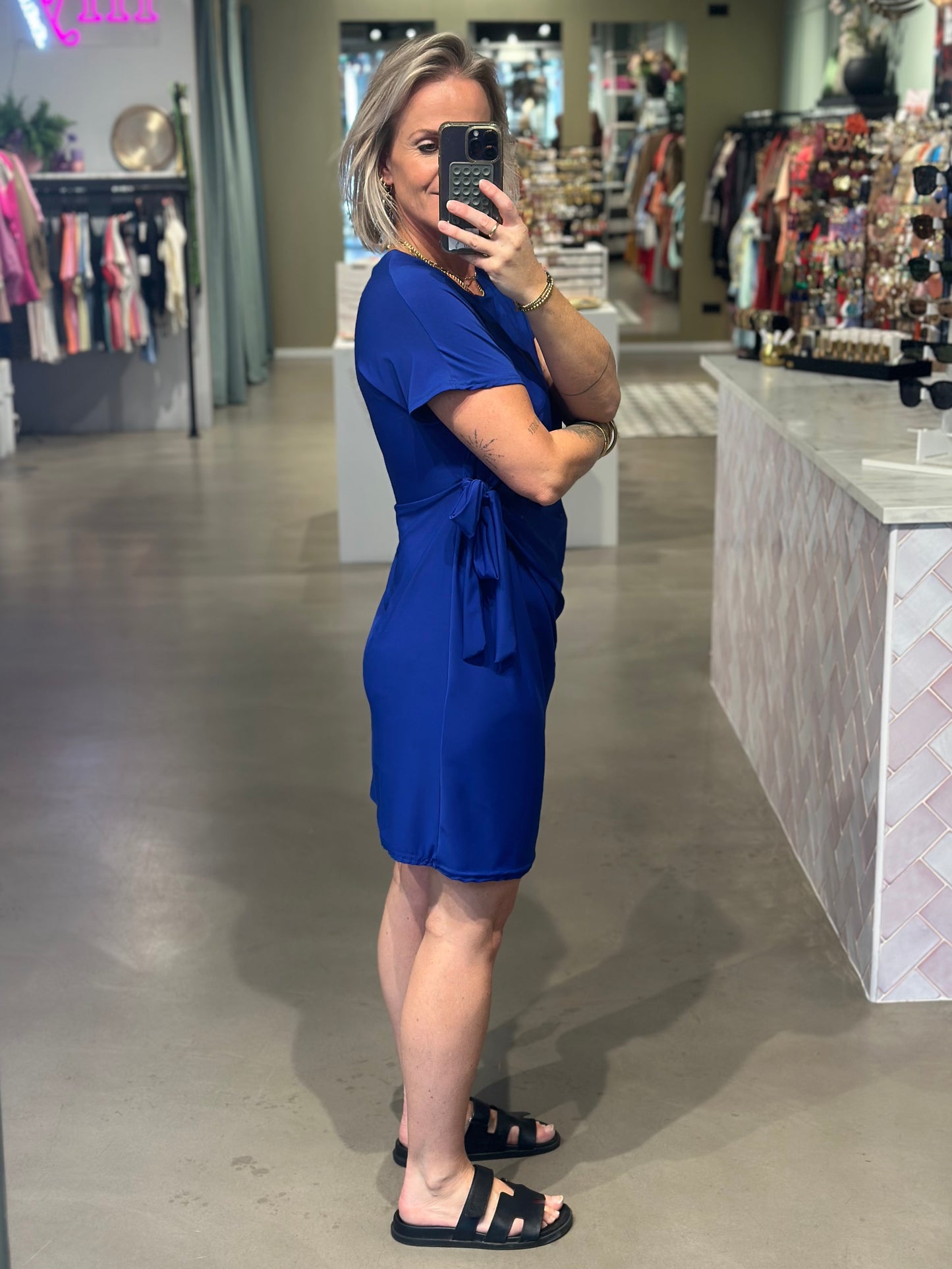 knot dress kobalt