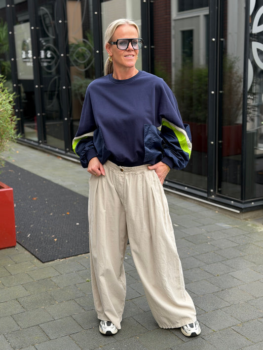 baggy broek babyrib ecru