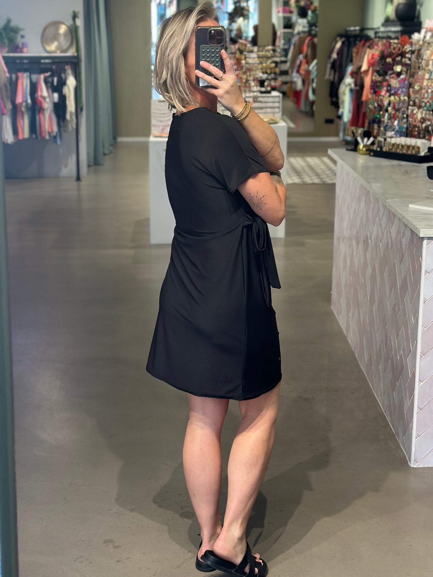 knot dress zwart