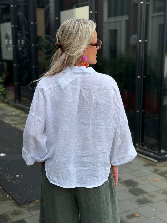Linnen blouse Linda wit