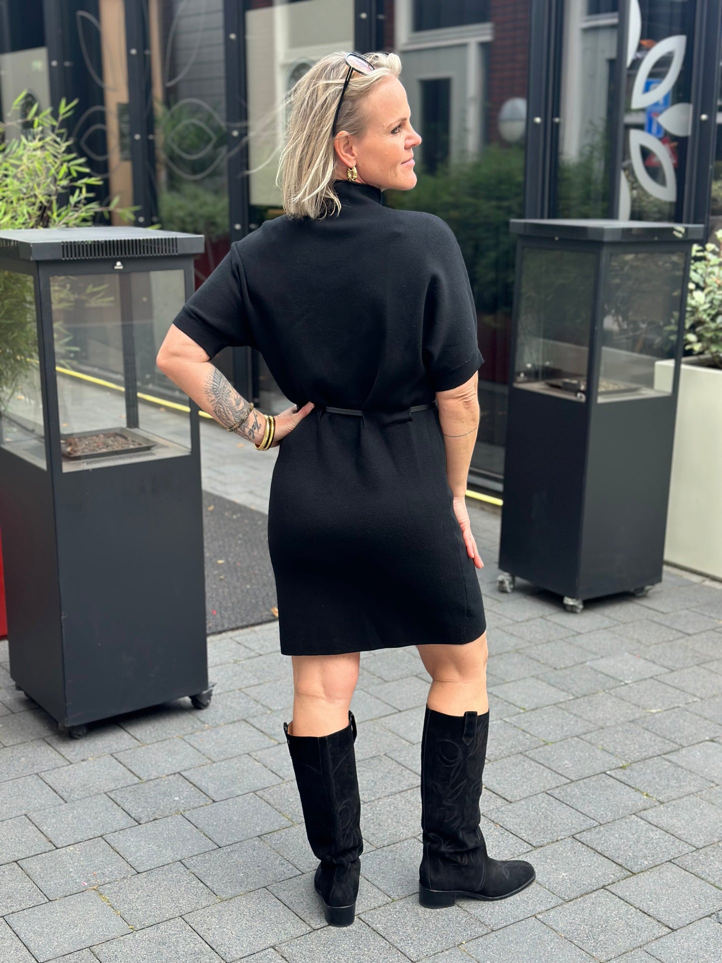 Knitted Dress Violet zwart