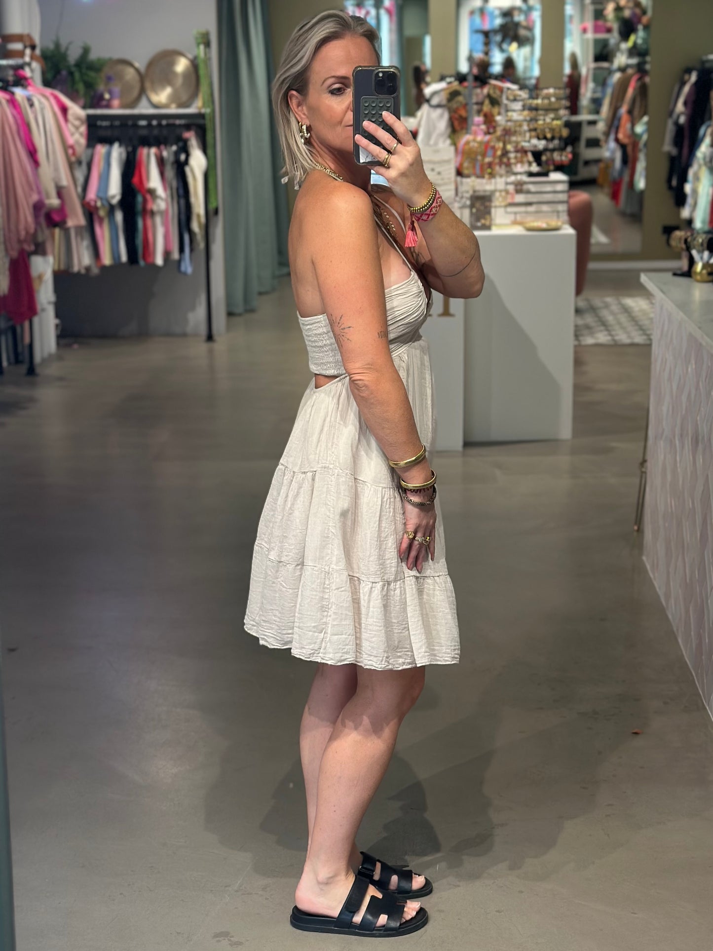Lovely Dress kort beige