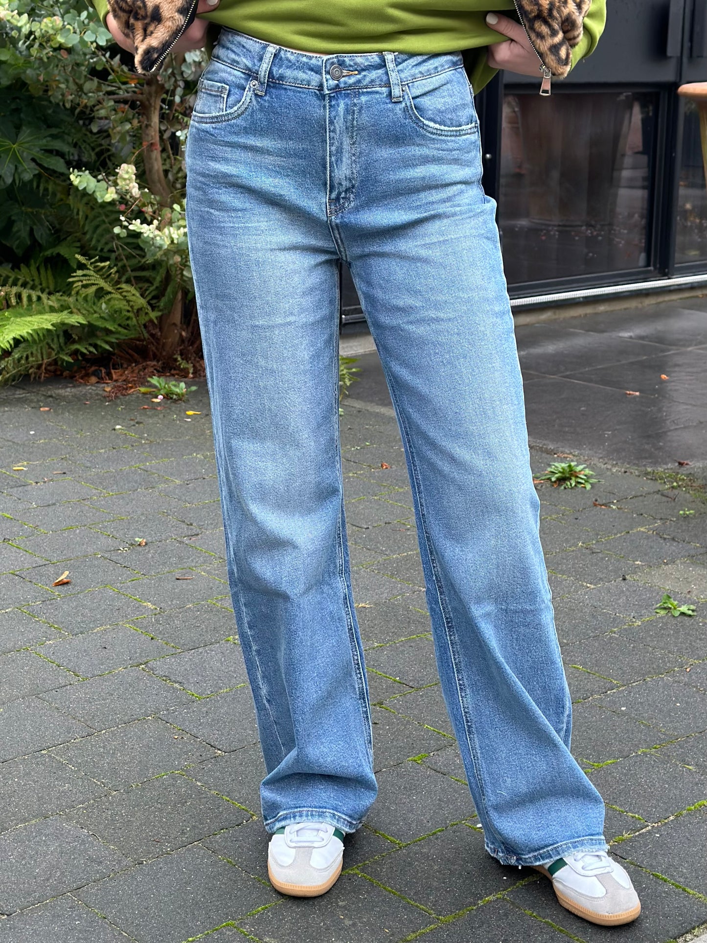 Tall wide leg jeans mid blue Toxik