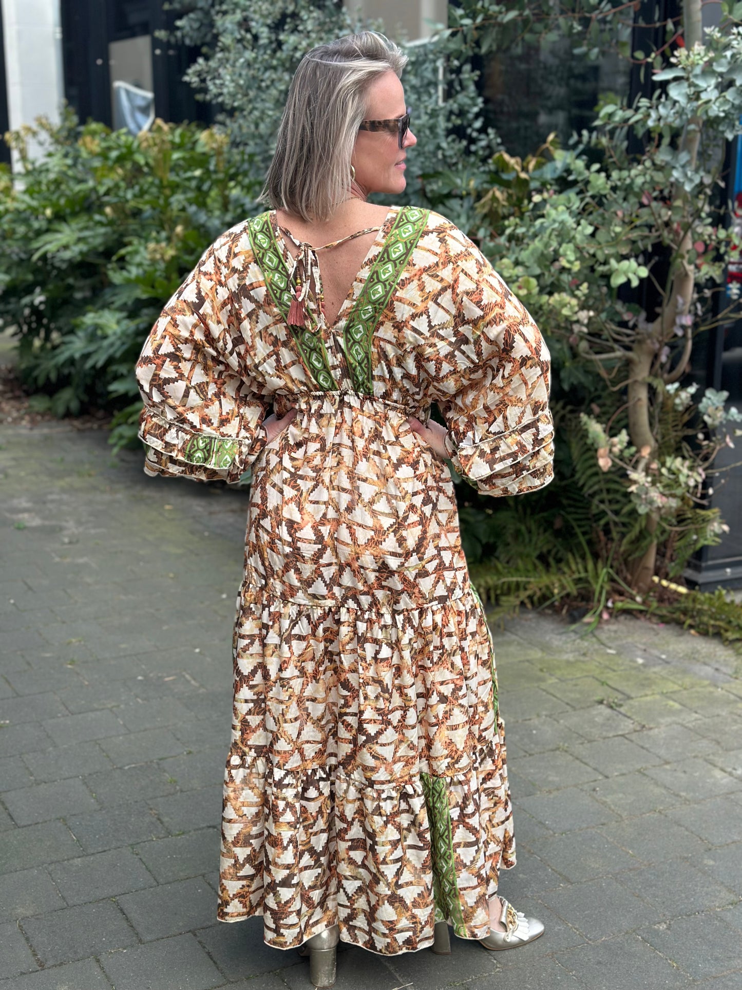 Ibiza Dress beige/bruin/groen
