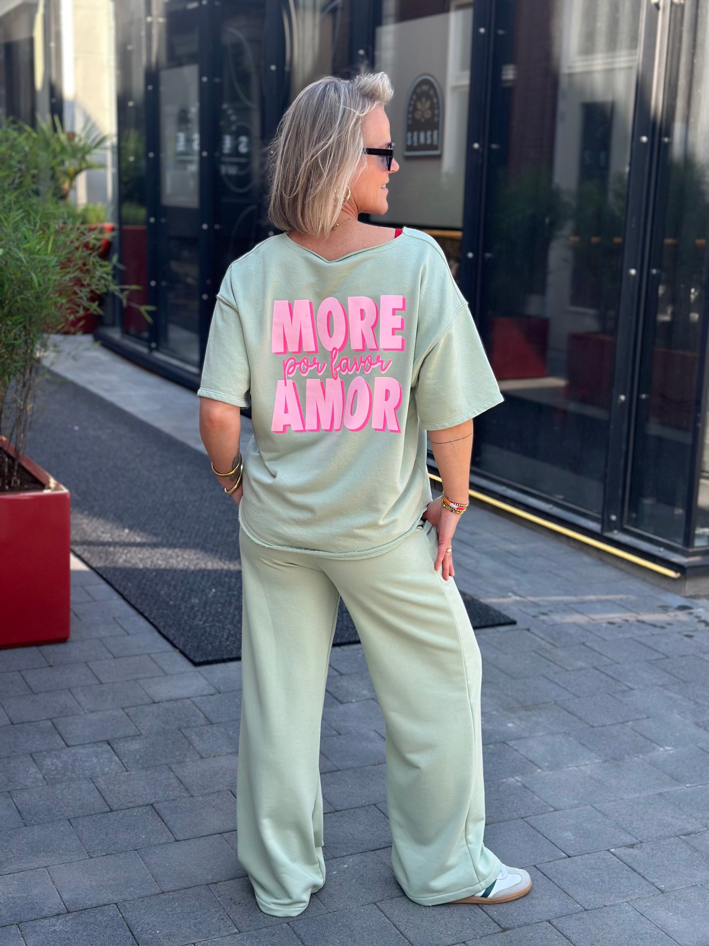 Sweater broek mint