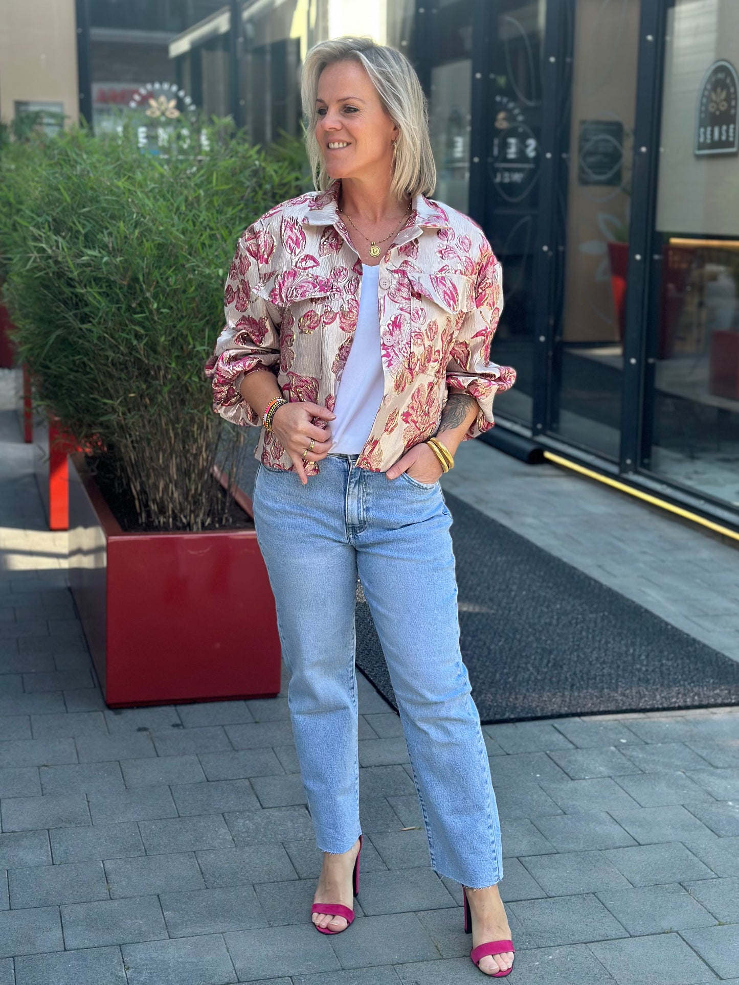 Mom fit jeans blue Queen Hearts