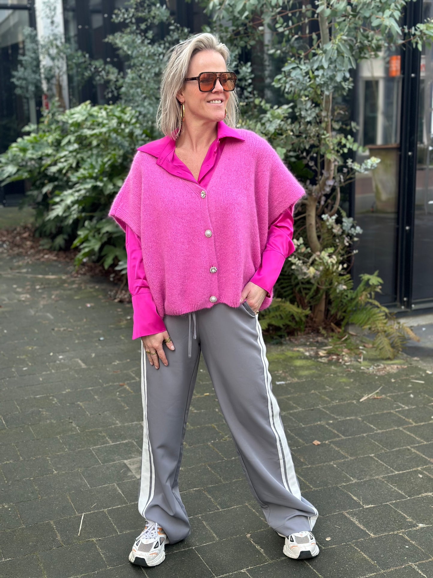 Silky blouse fel fuchsia