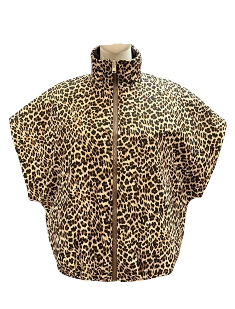 Padded bodywarmer dubbelzijdig Leopard bruin