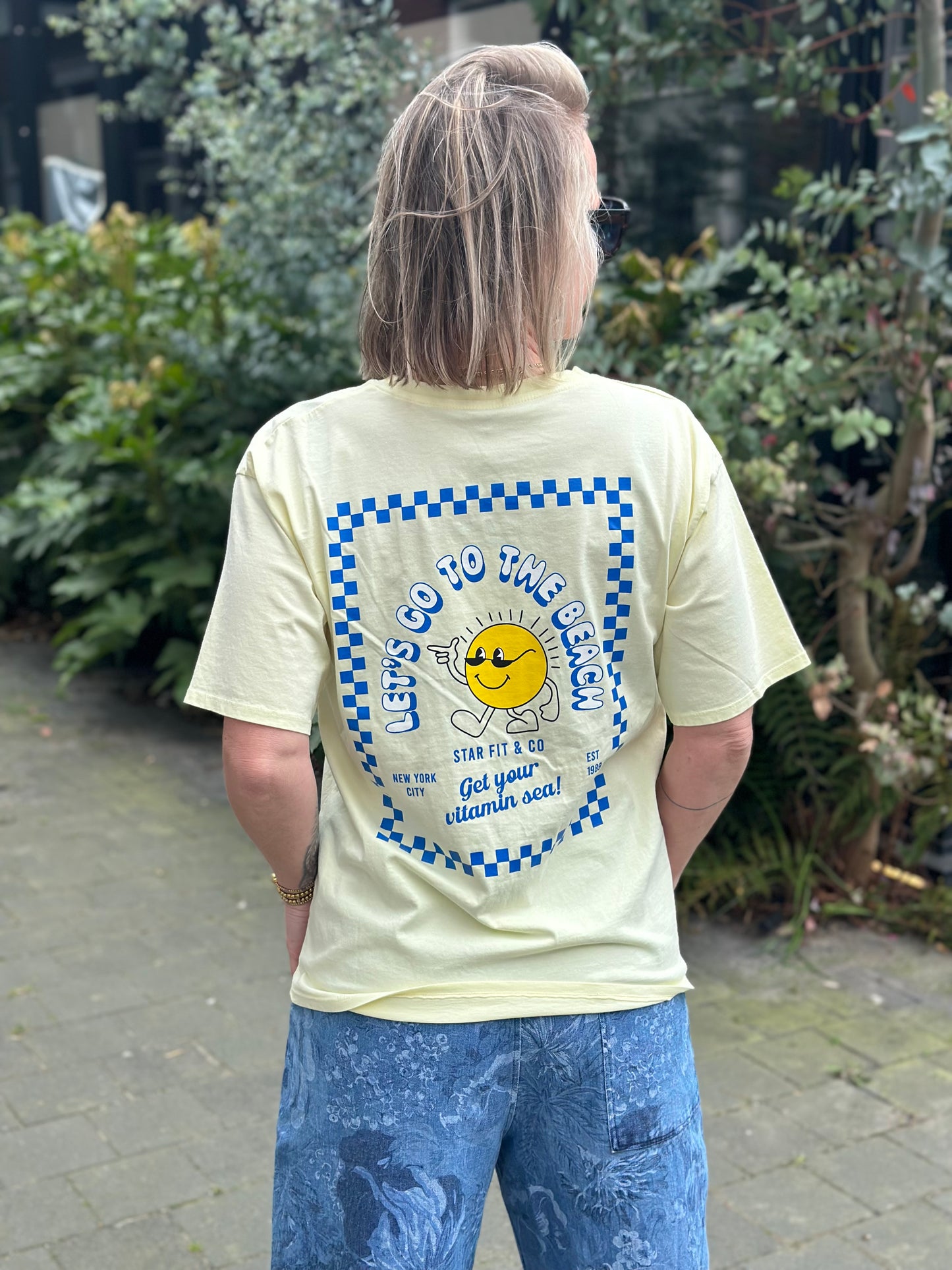 T-shirt Smiley licht geel