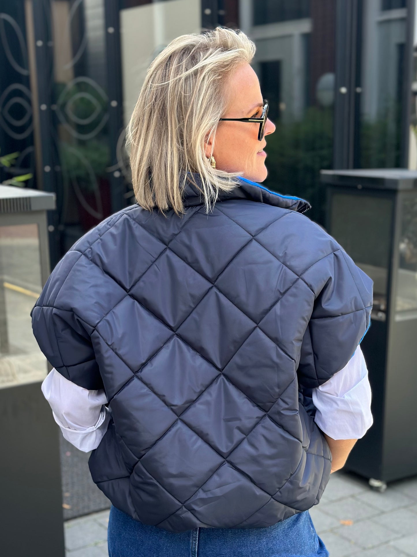 Padded bodywarmer dubbelzijdig Navy