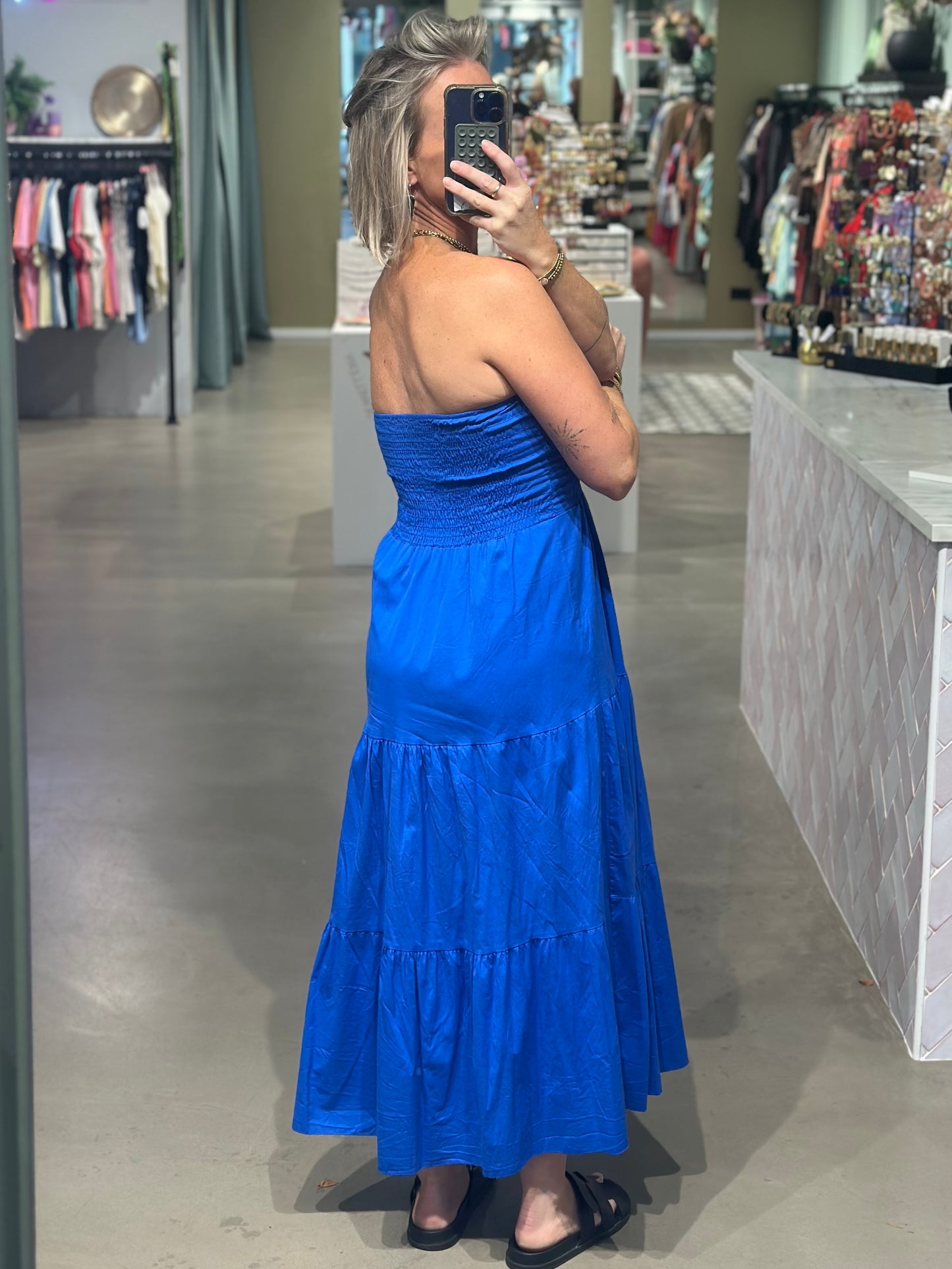 Strapless Dress kobalt