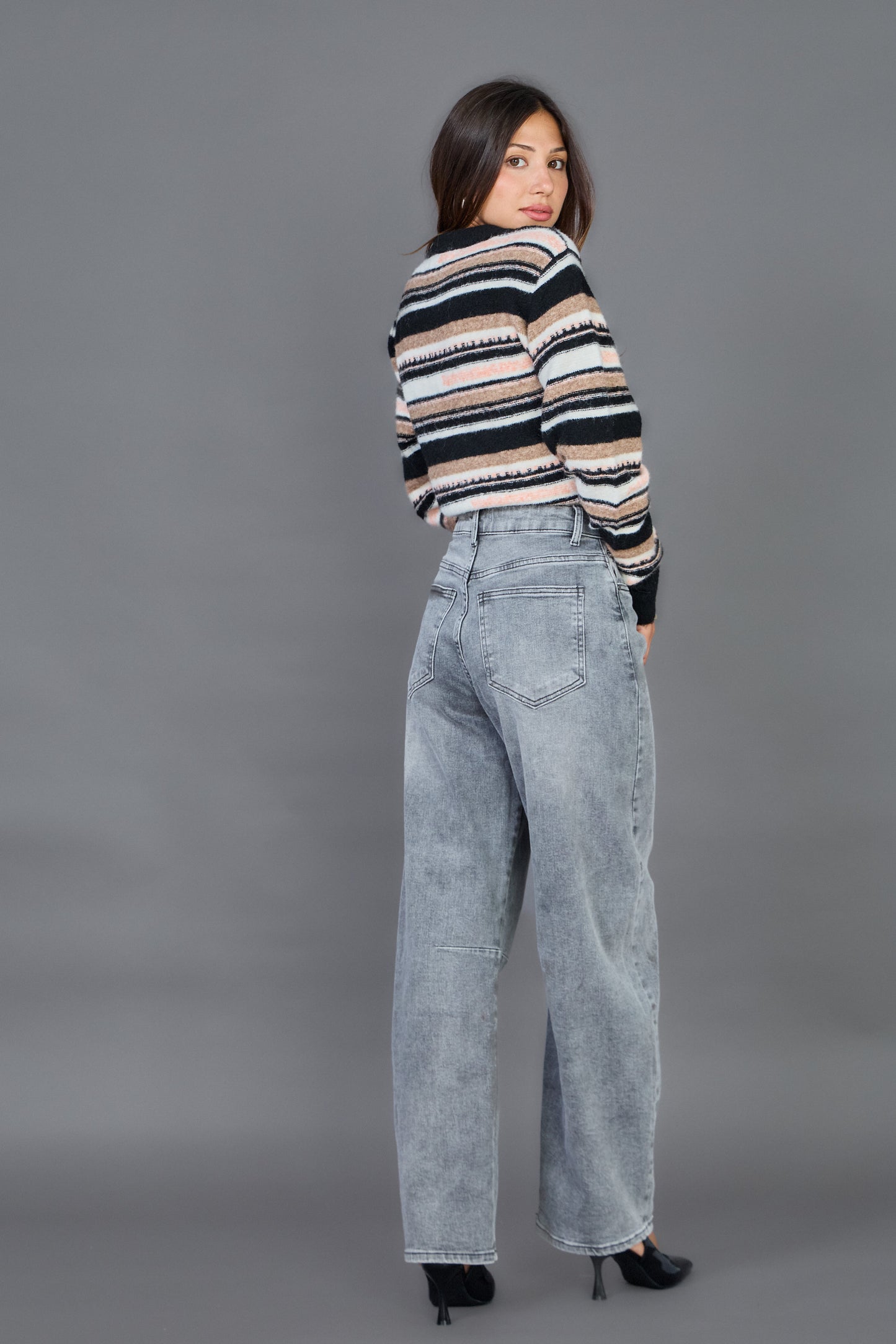 Ana & Lucy - Barrel Jeans light grey