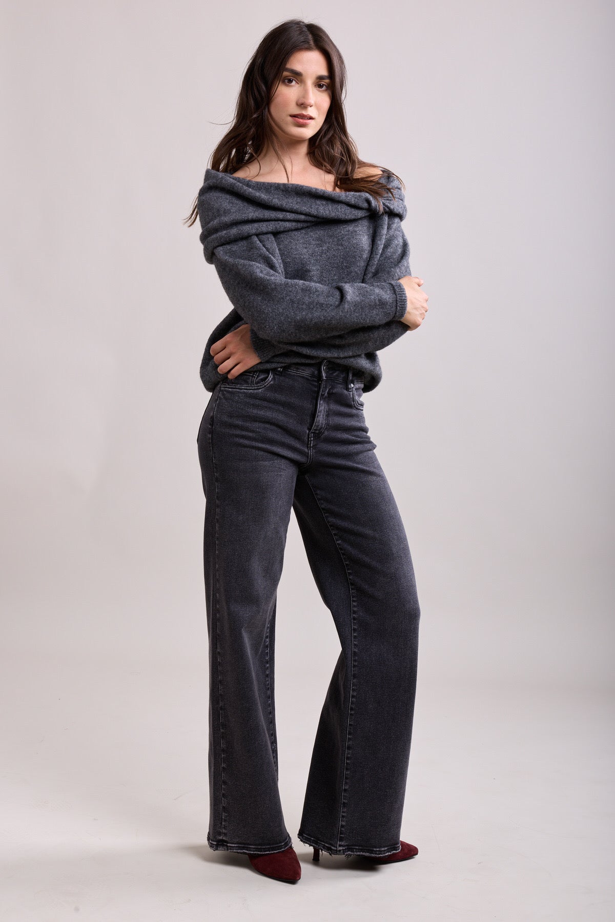Toxik Wide leg jeans 85 d grijs