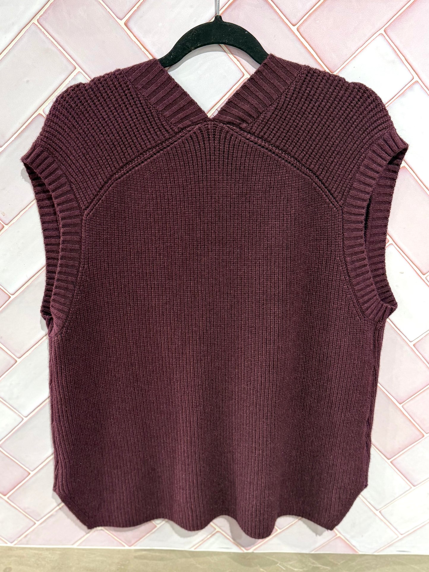 Oversized rib spencer aubergine