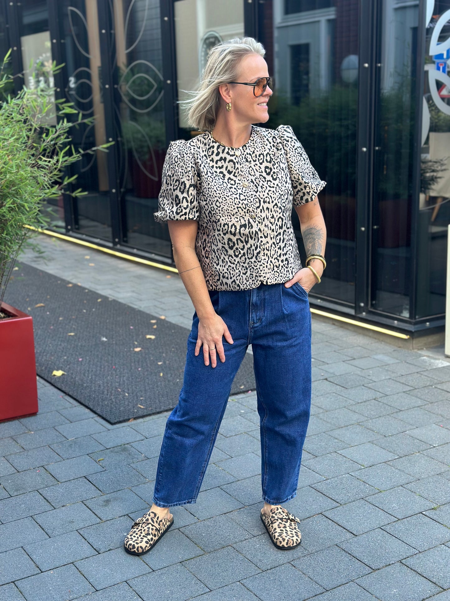 Jacquard blazer Leopard