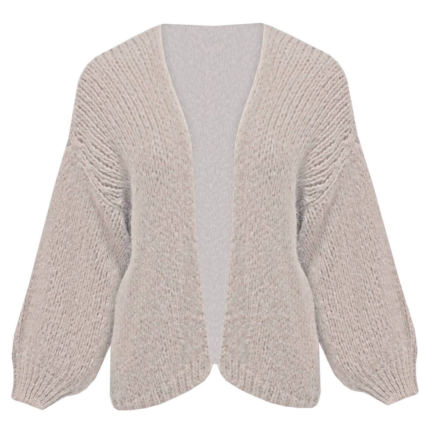 Mohair mix vest kort met pofmouw beige