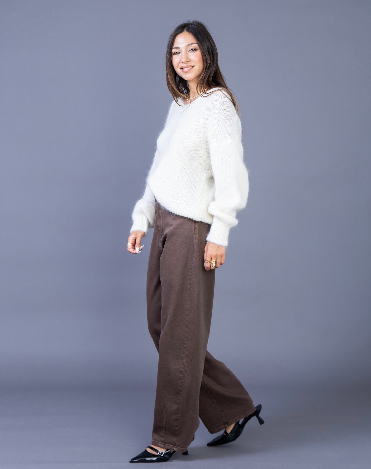 Ana & Lucy Barrel Jeans bruin