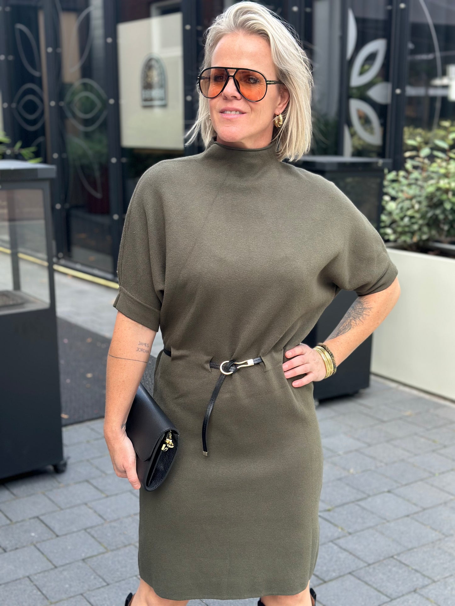 Knitted Dress Violet khaki