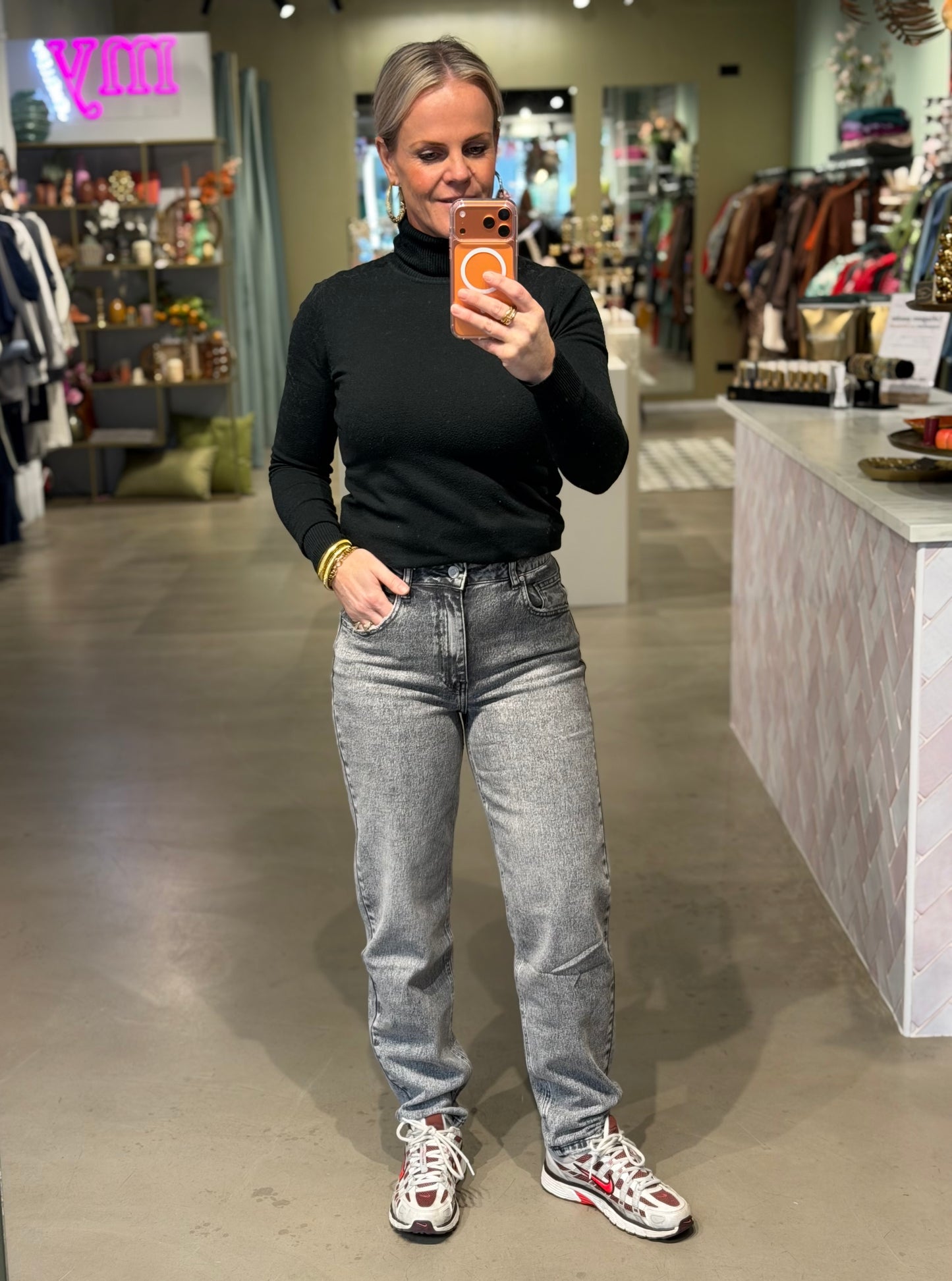 Queen Hearts - Mom fit jeans grijs