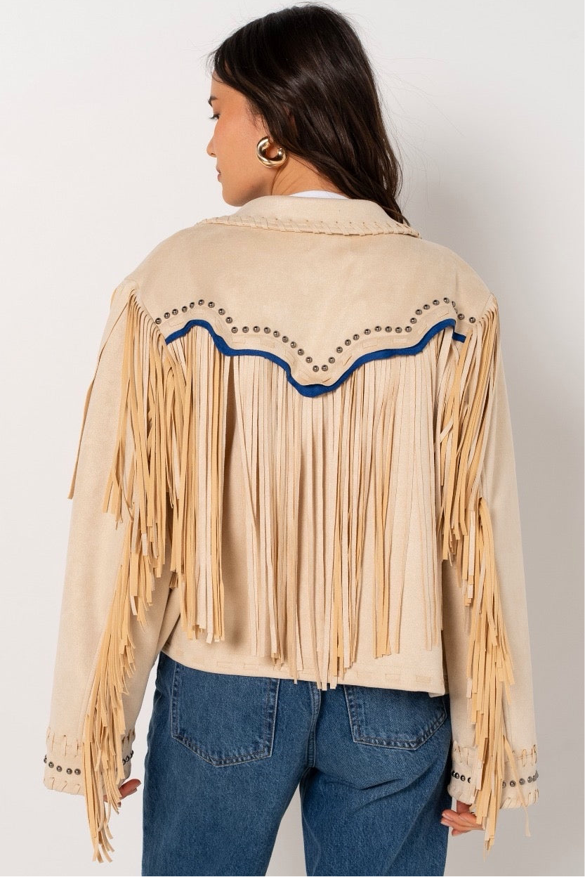 cowboy jacket fringe ecru