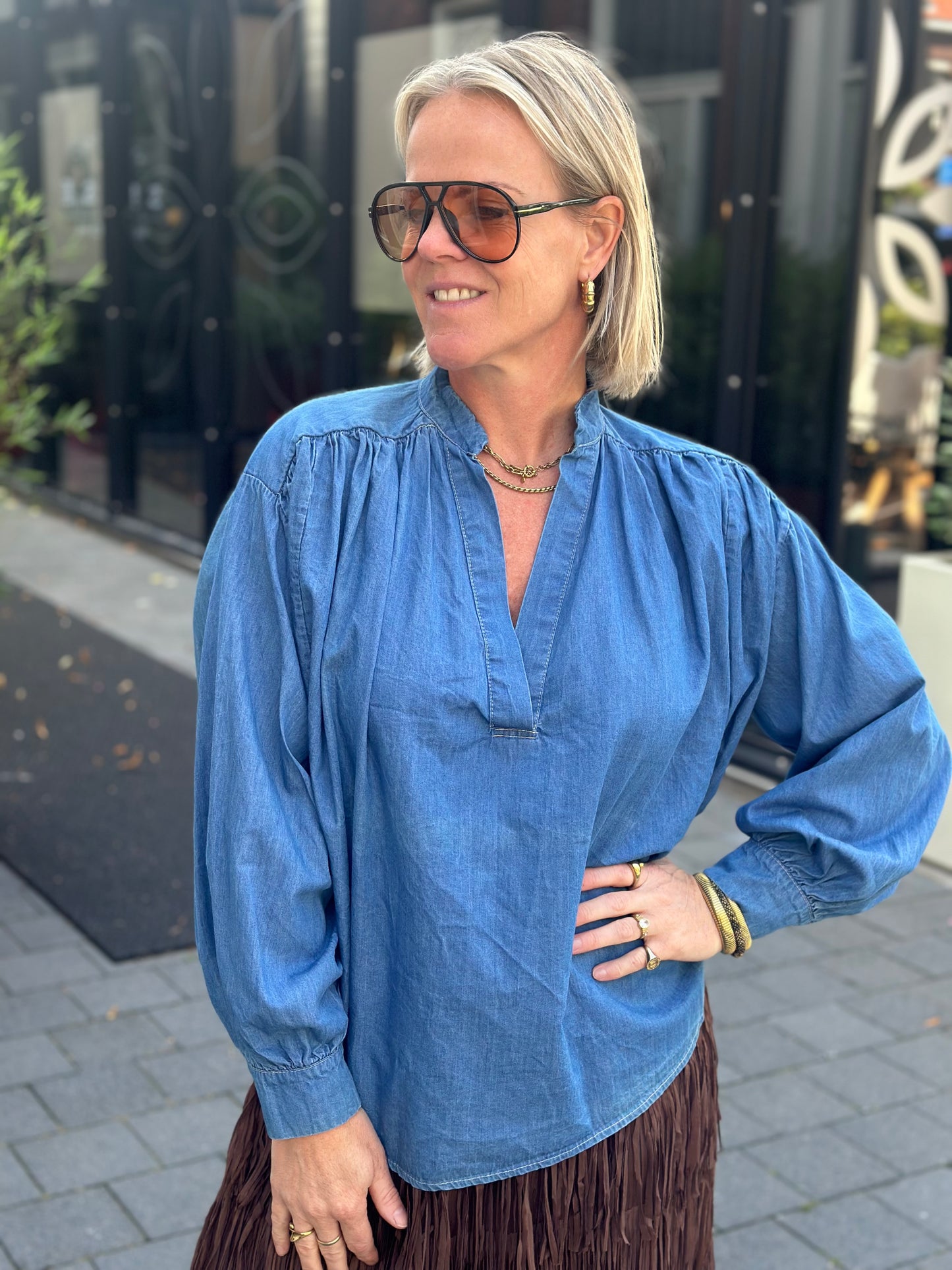 Denim blouse