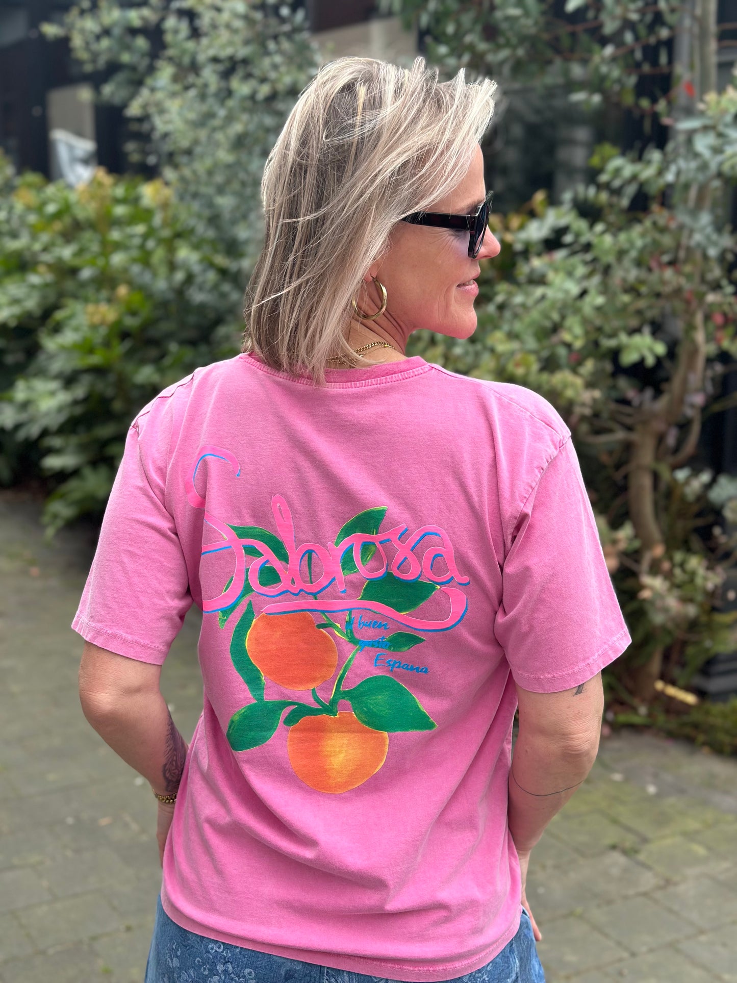 T-shirt Sabrosa donker roze