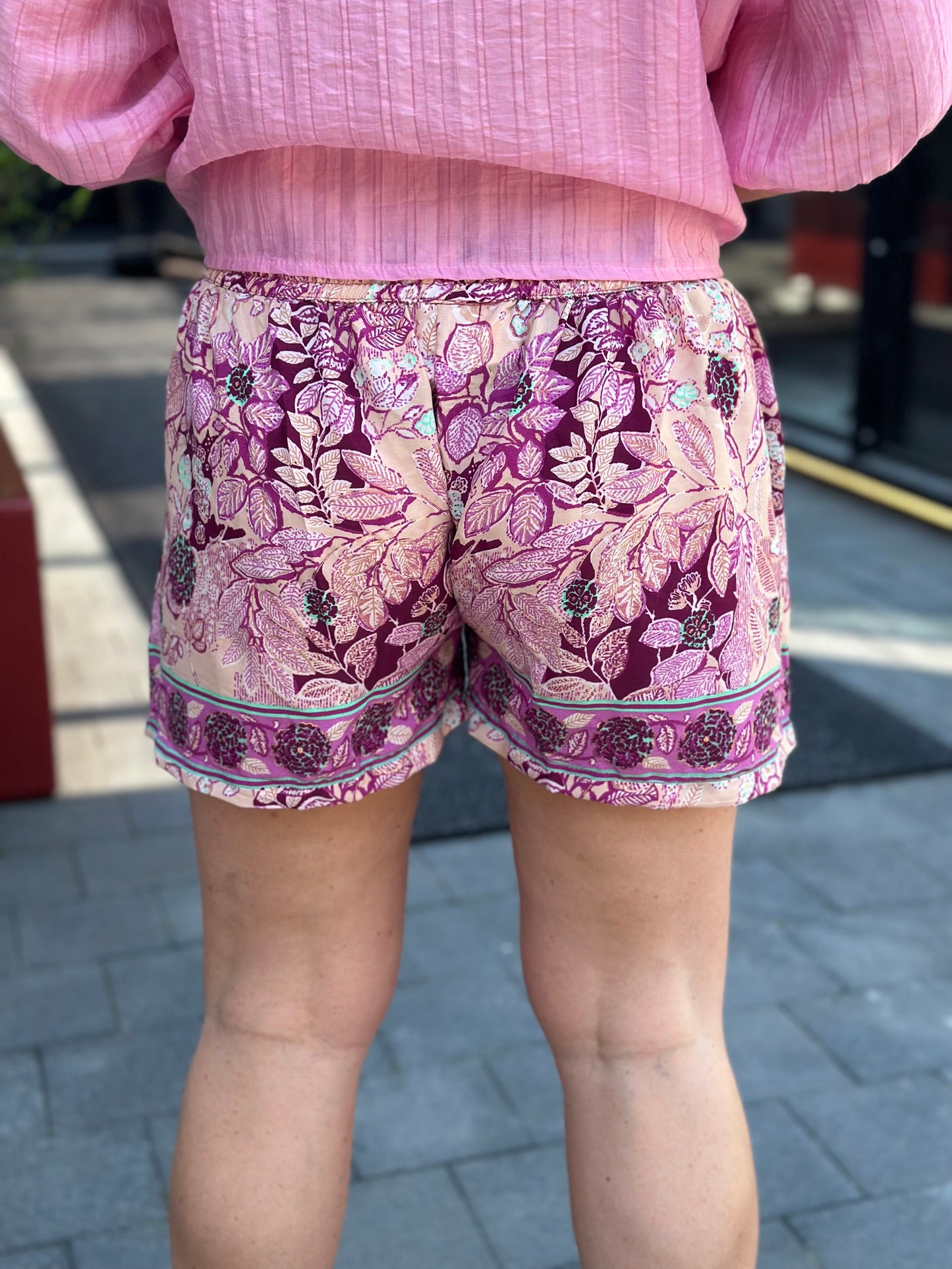 Zijde short India pink