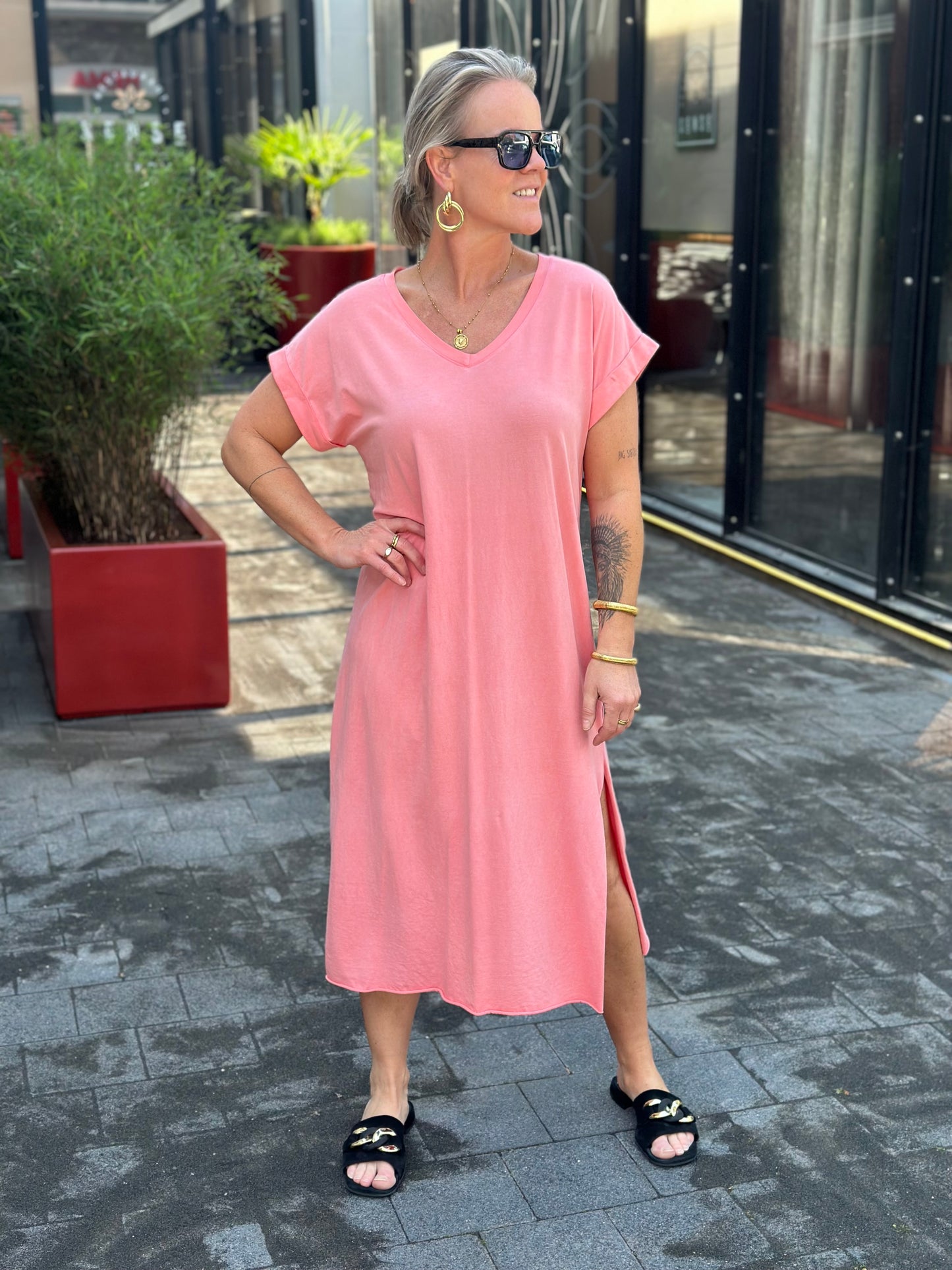 T-shirt Dress Moon koraal