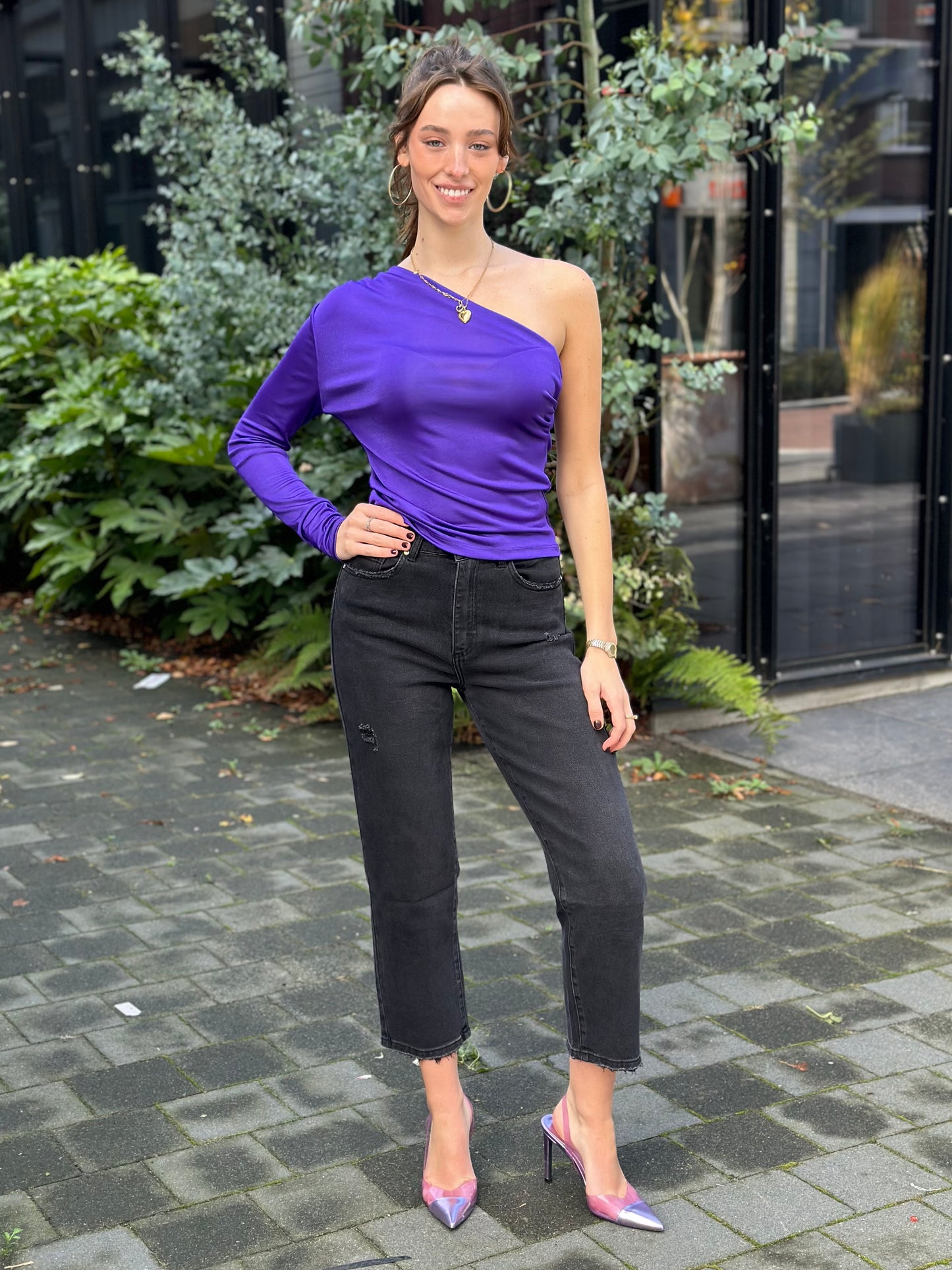 Mom fit jeans black Queen Hearts