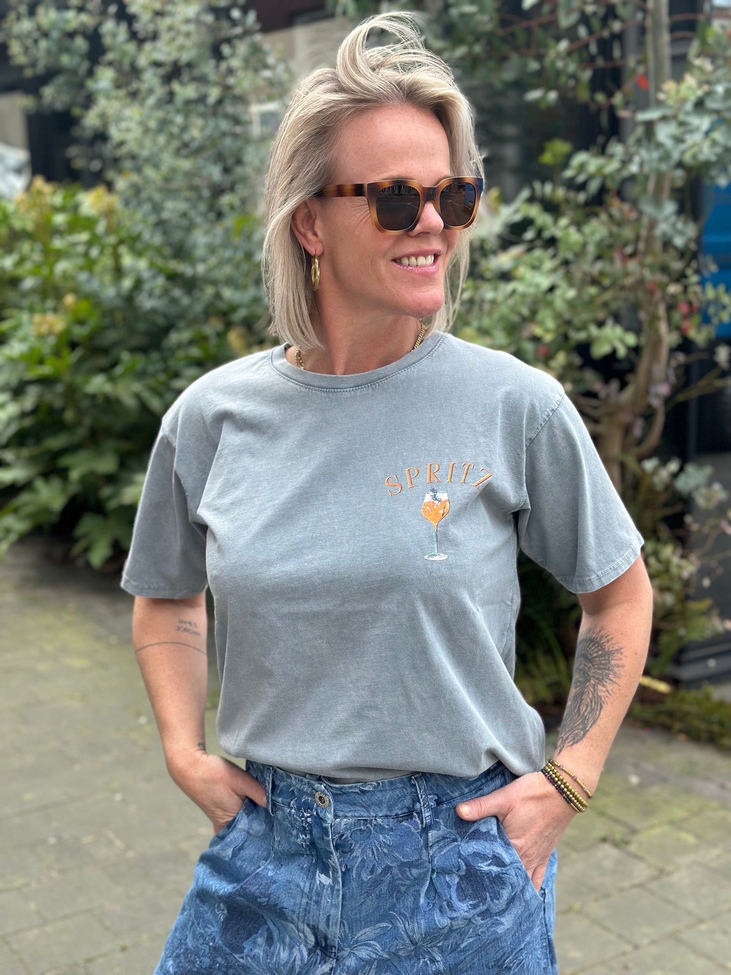 T-shirt Spritz Club licht grijs