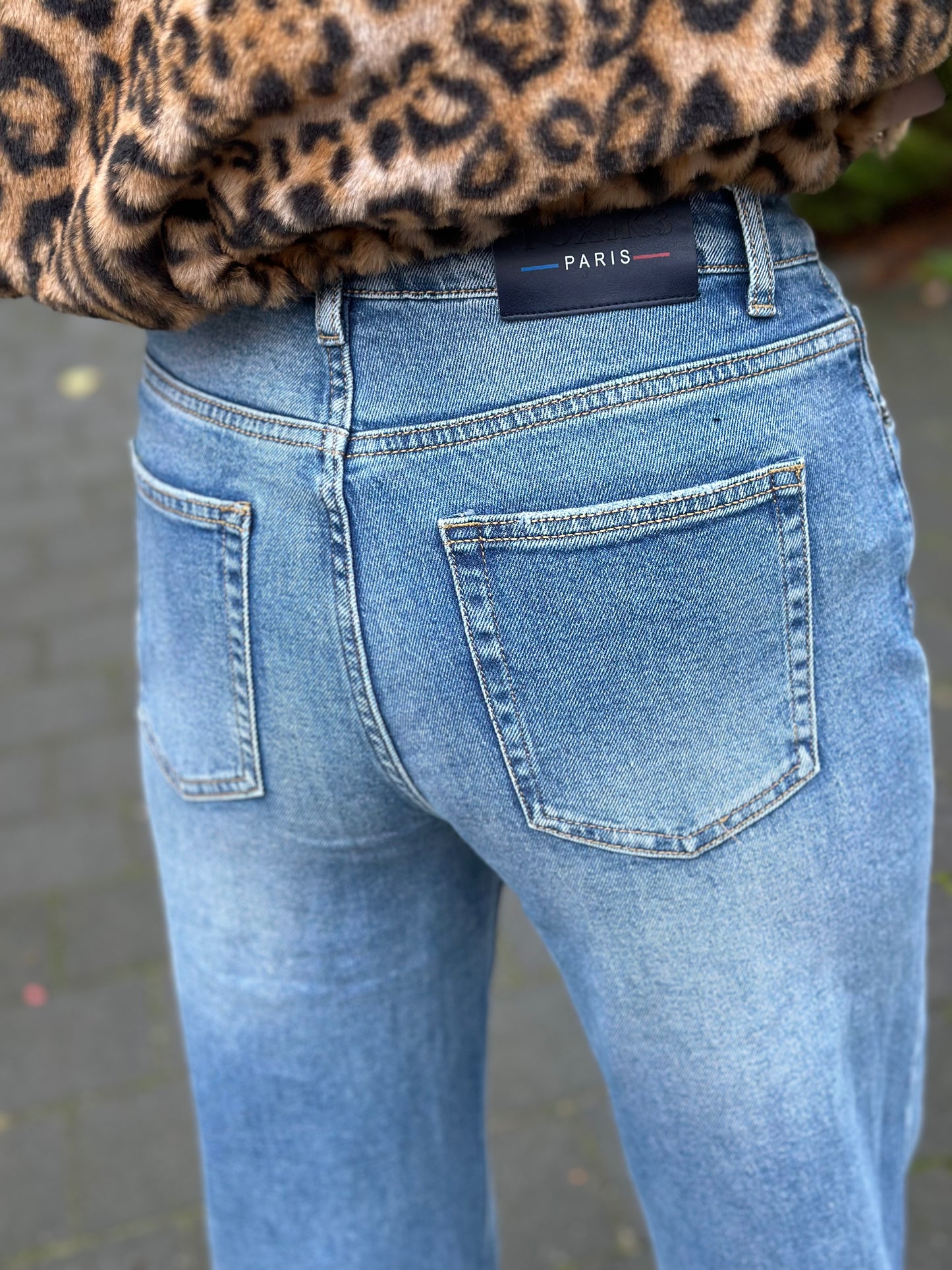 Tall wide leg jeans mid blue Toxik