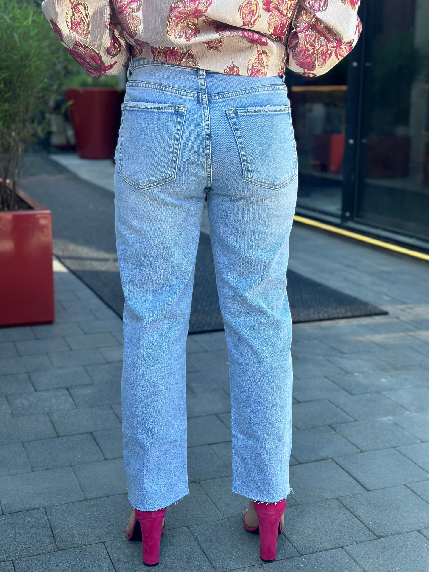 Mom fit jeans blue Queen Hearts